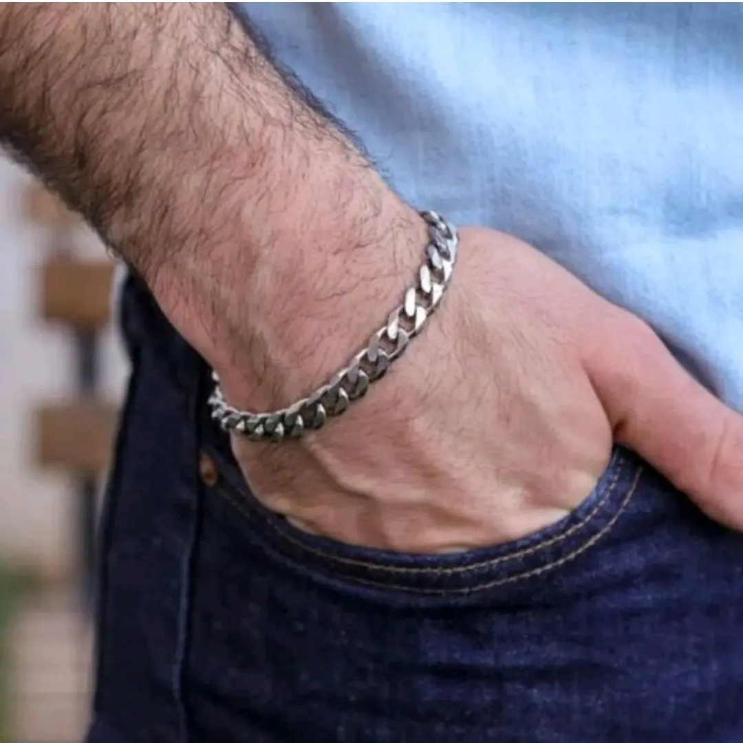 دستبند کارتیر ضخیم مردانه استیل اسپورت (ویولت گالری) کد ۶۰۳۲