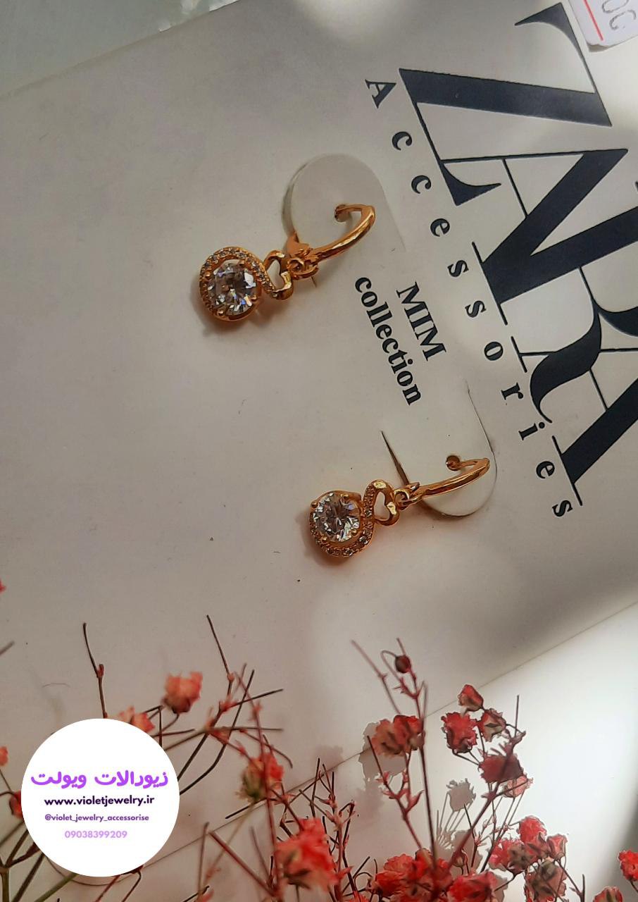 گوشواره ژوپینگ‌میخی طلایی کد ۱۱۲۰