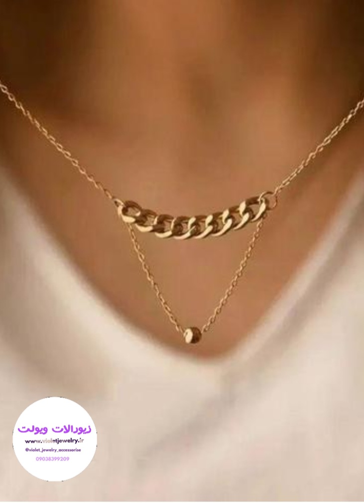 گردنبند زنانه کارتیر ترکیبی دستساز کد ۱۲۸۹