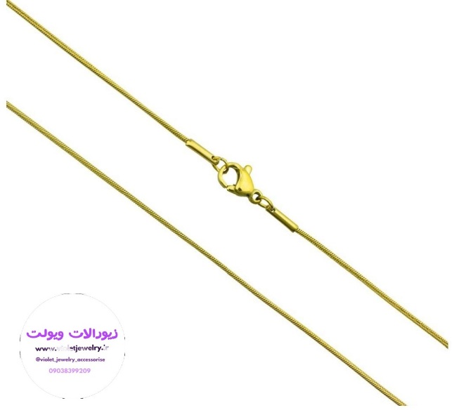 گردنبند ماری لوله ای طلایی و نقره ای استیل کد ۱۷۰۸