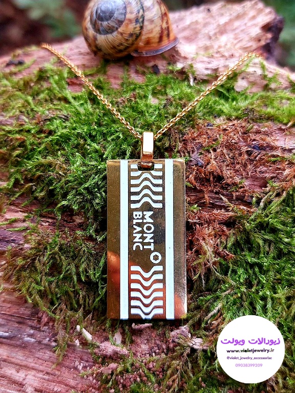 گردنبند زنجیر پلاک اسپرت استیل برند مونت بلانس کد ۴۰۱۸