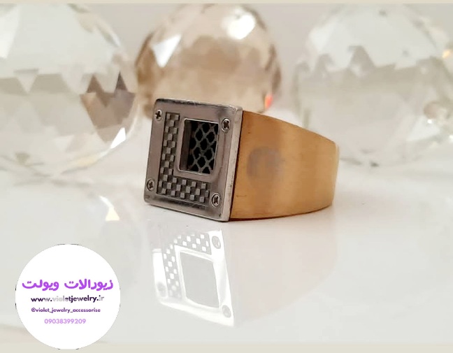 انگشتر مردانه استیل دو رنگ کد ۵۰۰۲۸