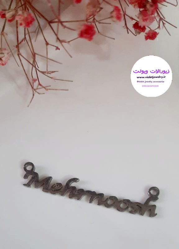 پلاک اسم لاتین مهرنوش استیل رنگ ثابت کد ۴۰۴۱