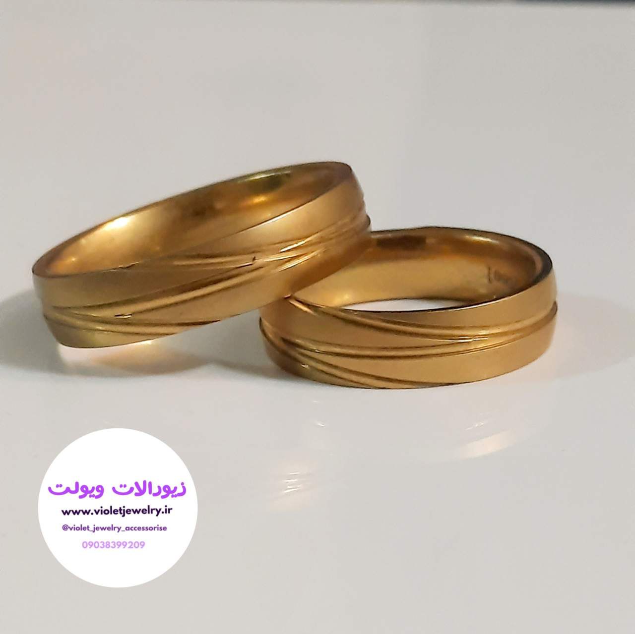حلقه ست استیل طلایی رنگ ثابت کد ۳۰۱۲