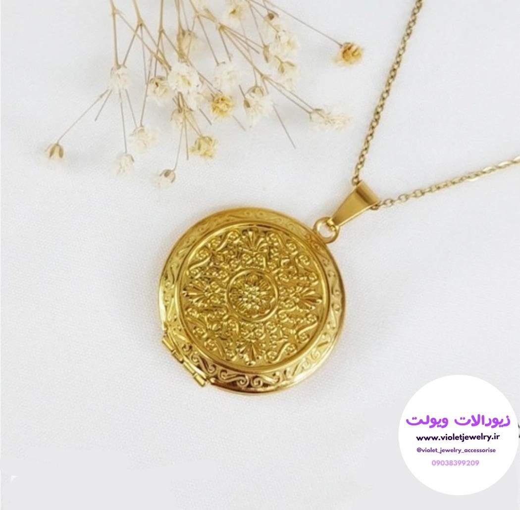 لاکت جاعکسی مدل گرد طلایی کد ۹۹۱۰۰