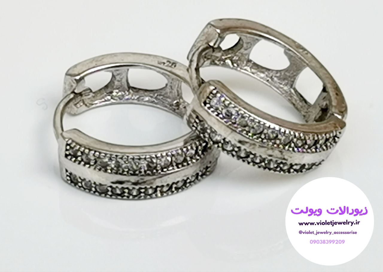 گوشواره حلقه ای نقره وزن ۳.۵ گرم ۱۱ میل کد۰۳۱