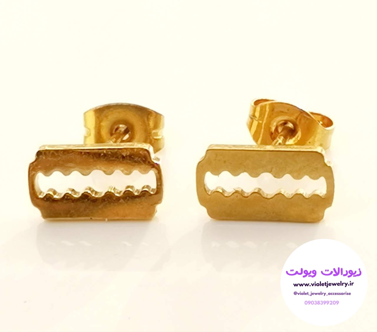 گوشواره میخی طرح تیغ اسپرت استیل کد ۱۱۵۱