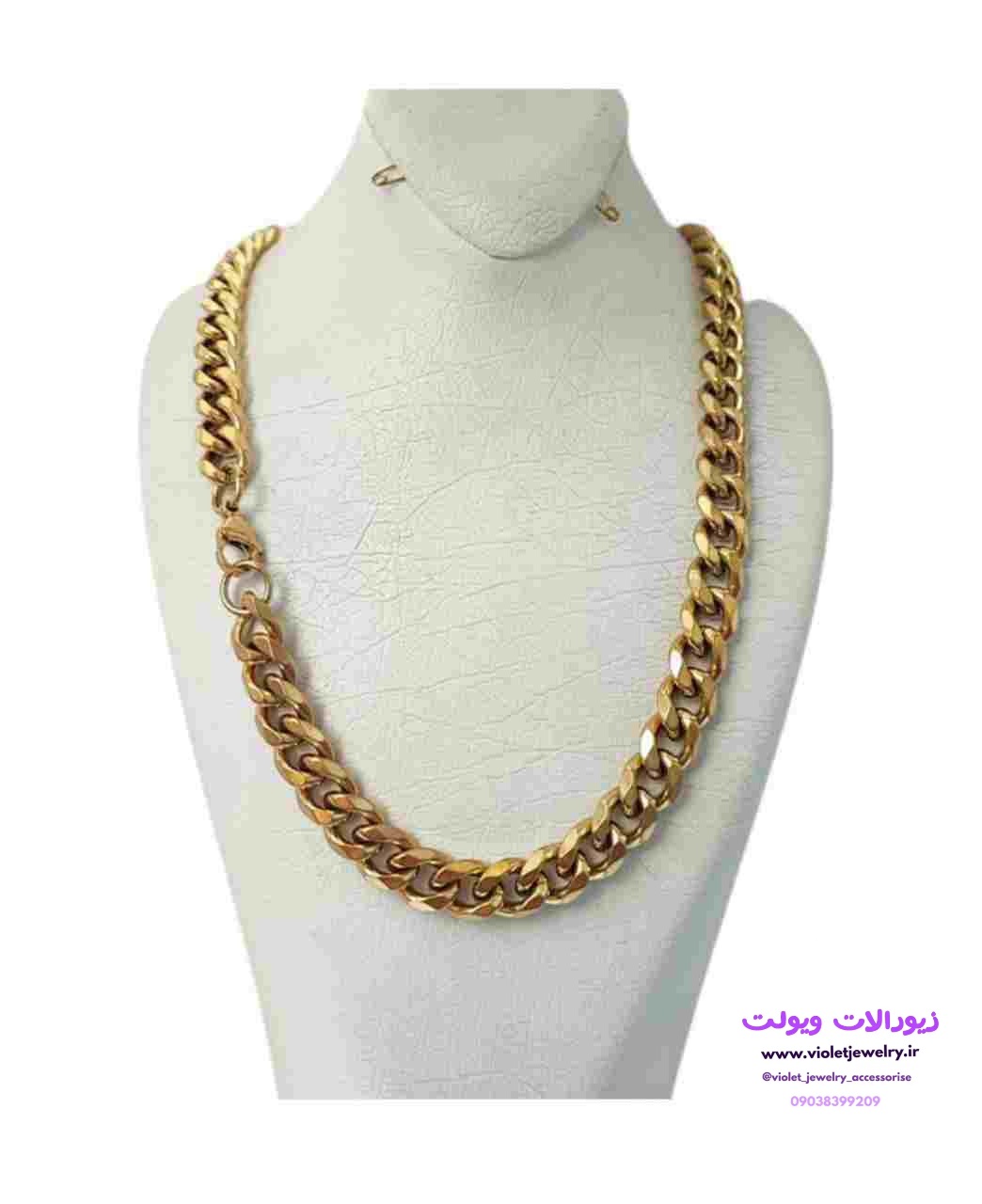 گردنبند کارتیر در دورنگ طلایی و نقره ای ۱۰ میل کد ۸۰۲۳
