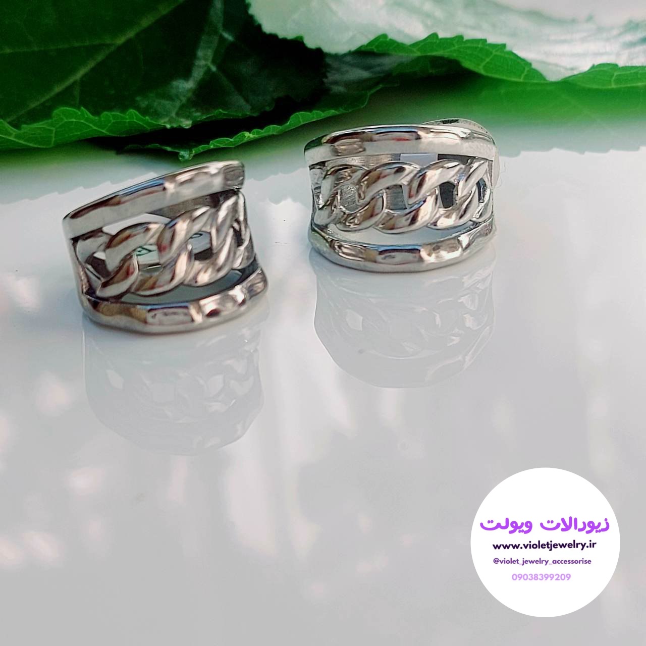 انگشتر زنانه نقره ای سایز ۷ و ۹ کد ۲۹۴۸