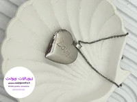لاکت جاعکسی طرح قلب لاو نقره ای استیل کد ۹۹۱۰۷