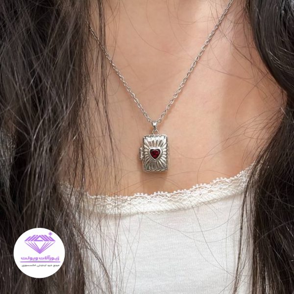 لاکت گردنبند جای عکسی نقره ای کد ۲۰۹۲