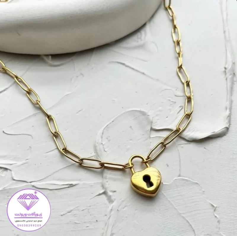 گردنبند مدل قفل  | کد 3061