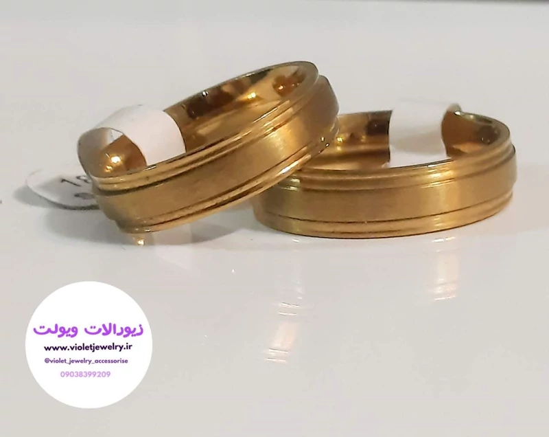 حلقه استیل اسپرت طلایی سایز ۱۰ رنگ ثابت کد 3013
